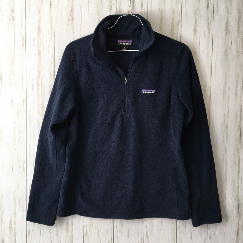 patagonia Navy Blue Fleece 1/4 Zip Pullover Jacket